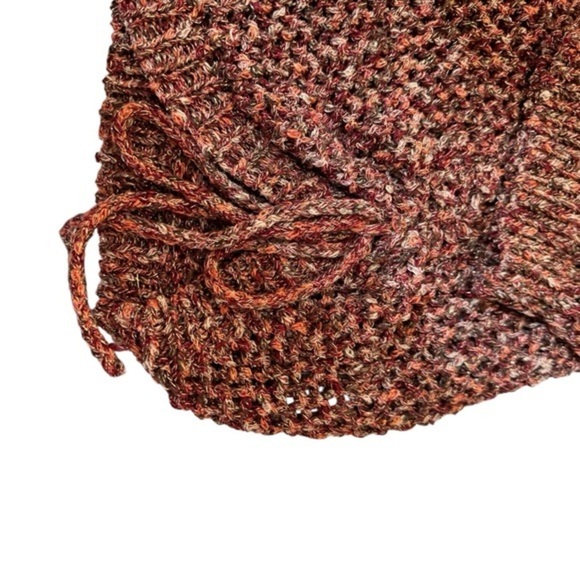 Ruby Rd. Bronze mix Metallic open crochet tie-waist crew neck sweater sz 2x EUC - Picture 7 of 12